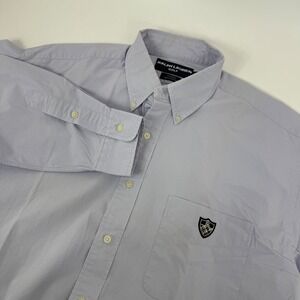 Ralph Lauren Golf Tilden Shirt Mens Large Lavender Blue Cotton Crest Button Down